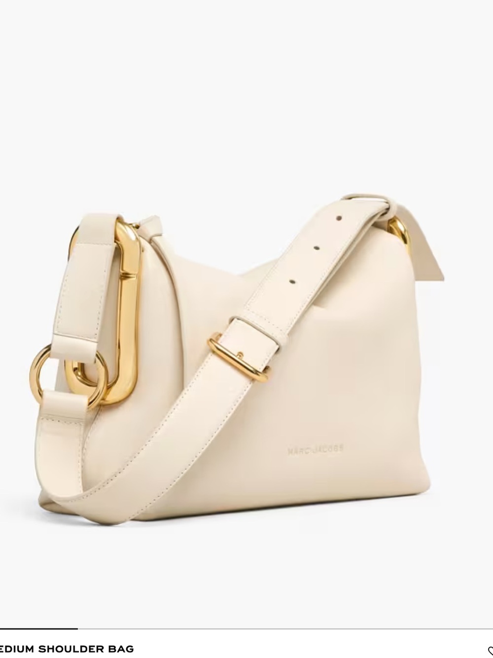 Marc Jacobs Cloud White Shoulder Bag with Gold Hardware